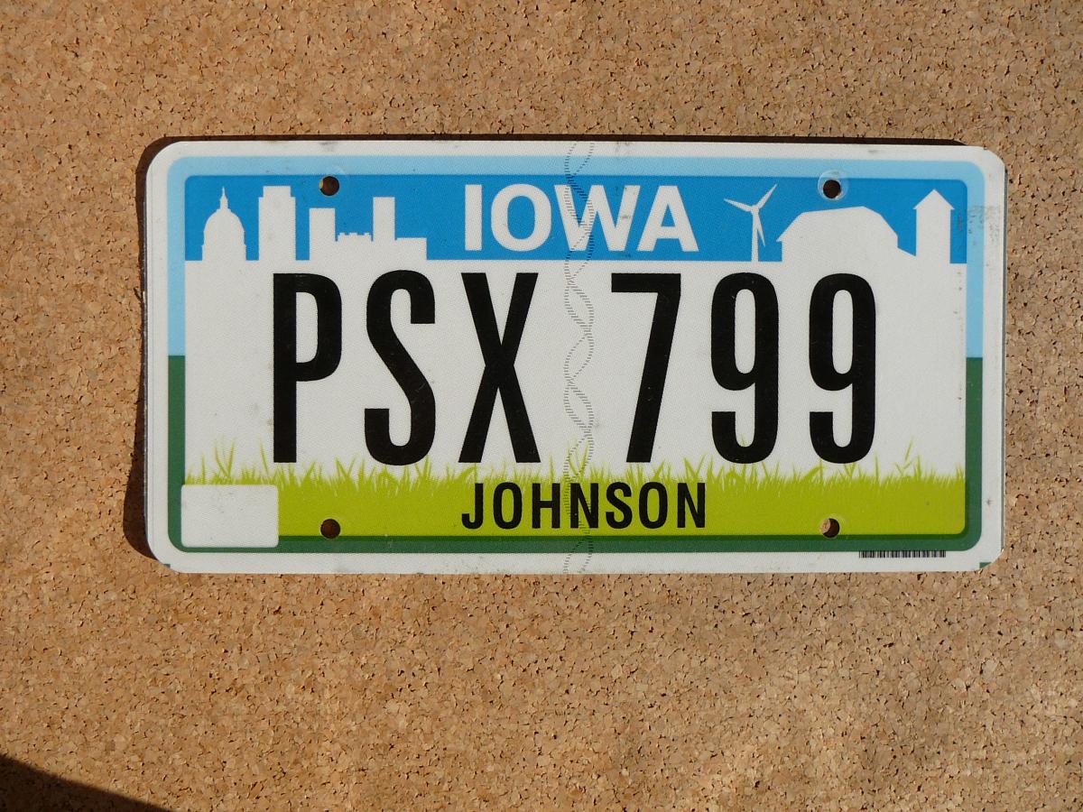 Iowa PSX 799 Johnson – originální americká SPZ