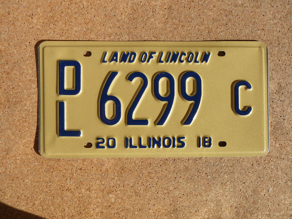 Illinois DL 6299 C – originální americká SPZ