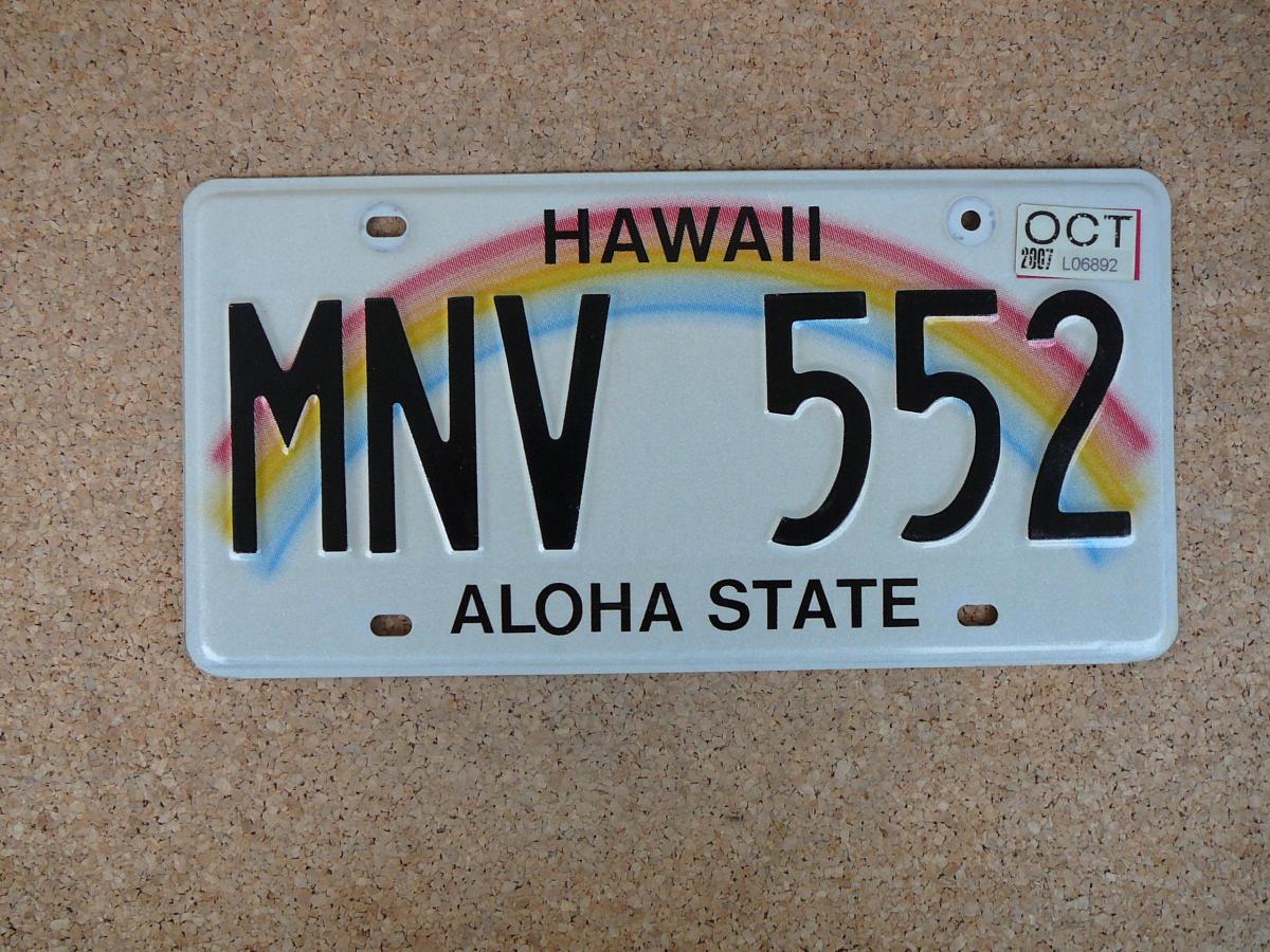 Americká SPZ Hawaii MNV 552 – Aloha State