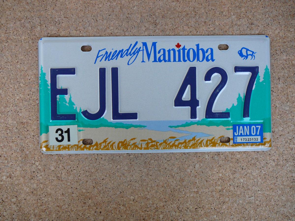 Kanadská SPZ Manitoba EJL 427 – Friendly Manitoba