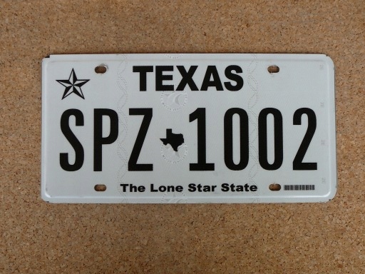 Americká SPZ Texas SPZ 1002 – The Lone Star State