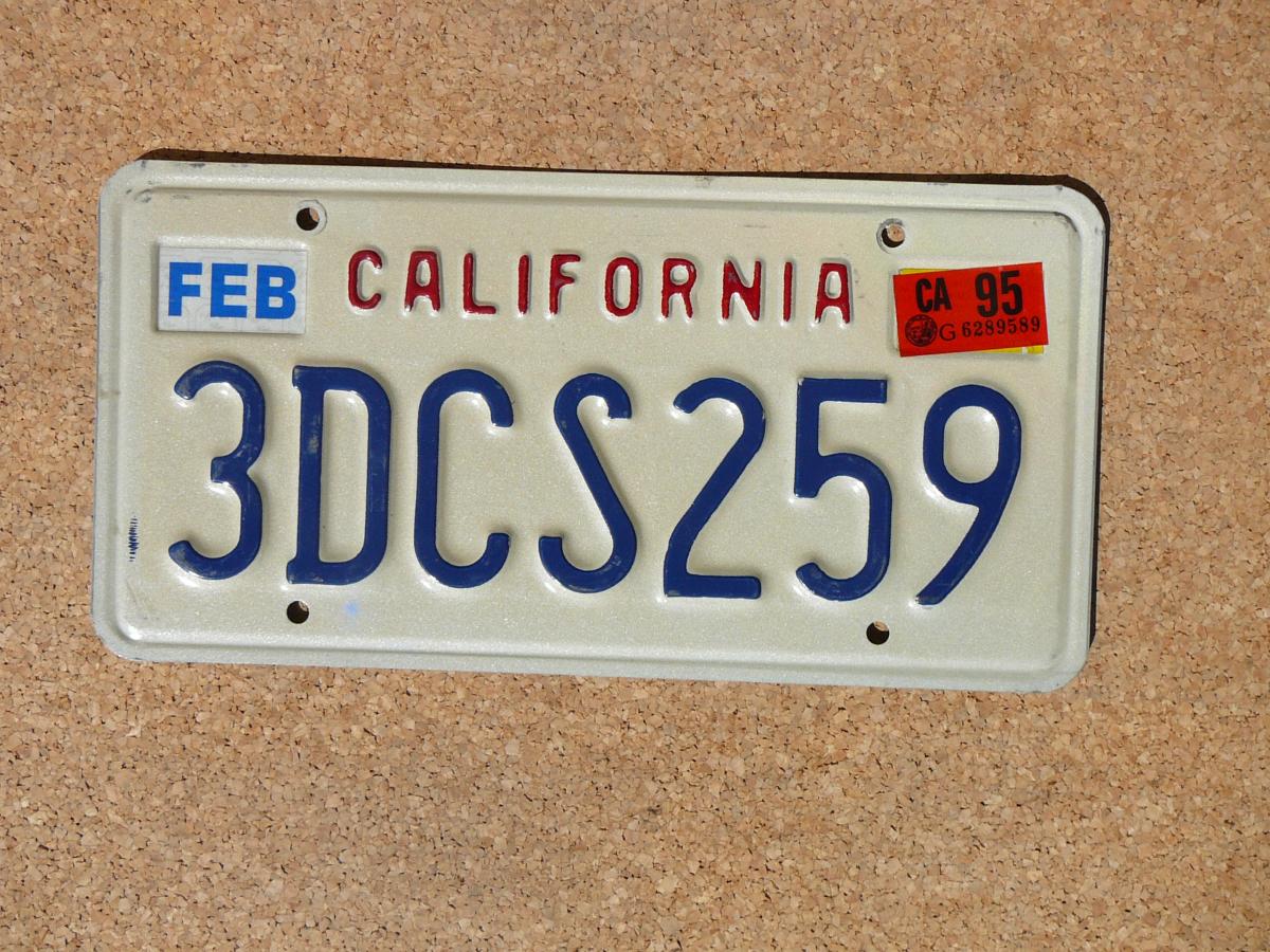 Americká SPZ California 3DCS259 – 1995