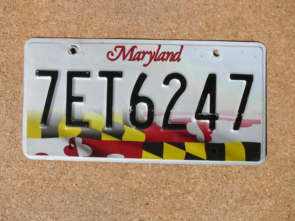 Americká SPZ Maryland 7ET6247 – státní motiv