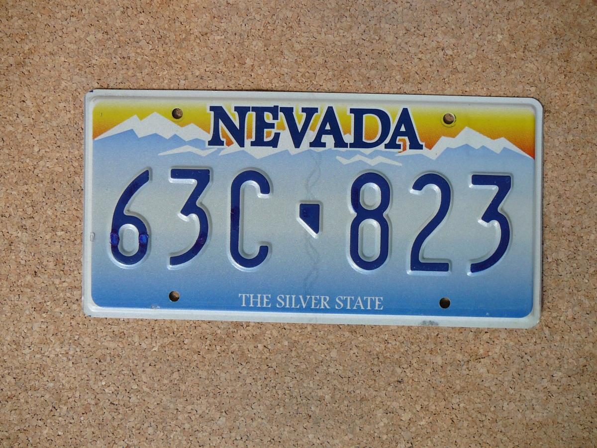 Americká SPZ Nevada 63C 823