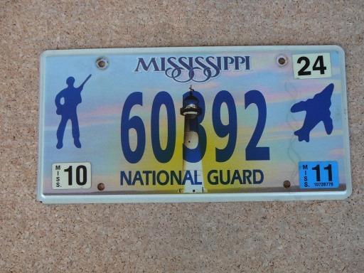 Americká SPZ Mississippi 60392 – National Guard 2011
