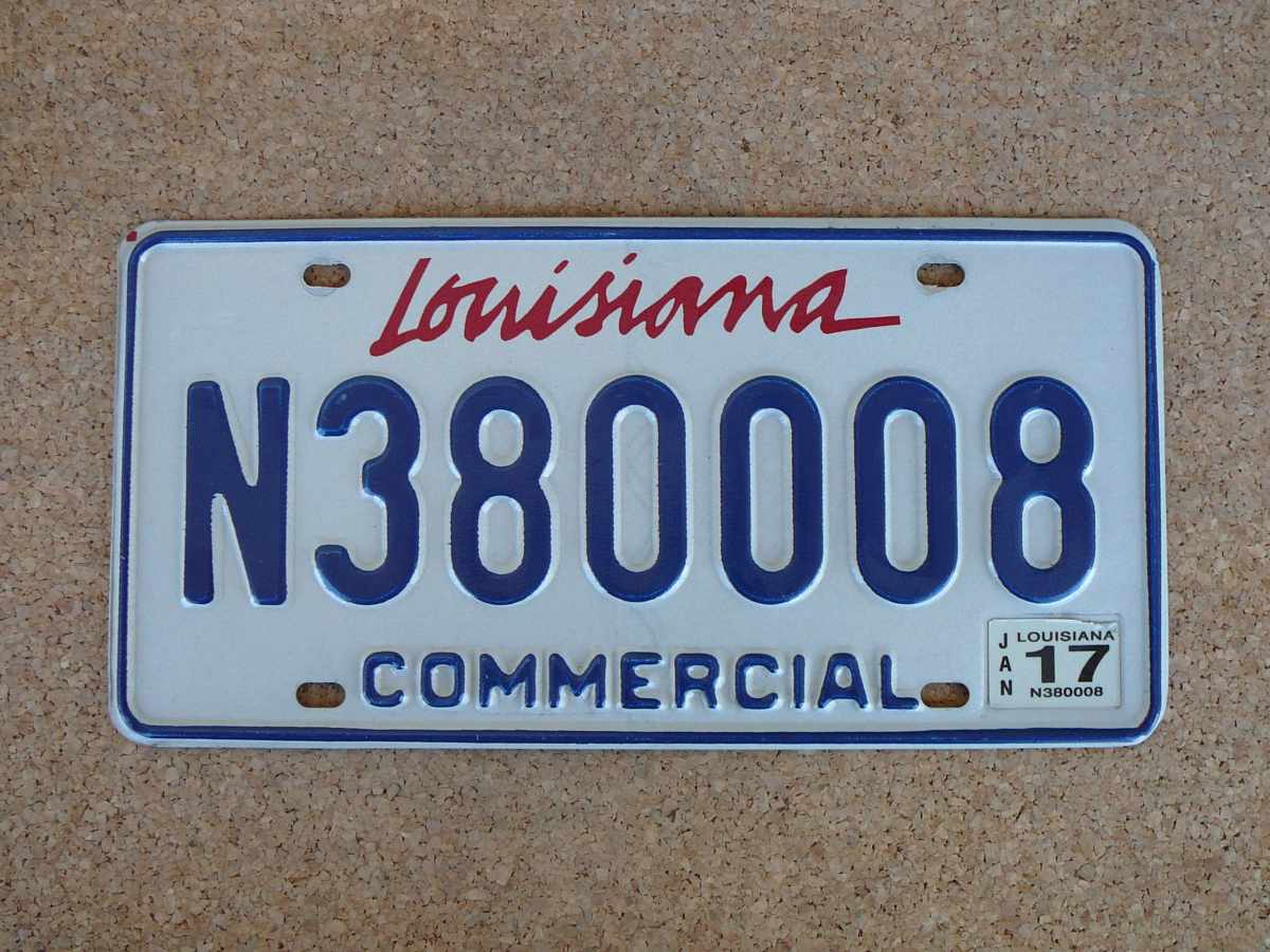 Louisiana N380008 Commercial – originální americká SPZ
