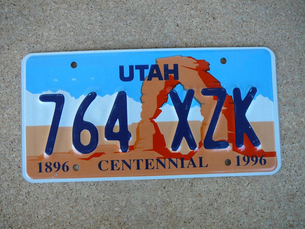 Americká SPZ Utah 764 XZK – Centennial 1896–1996