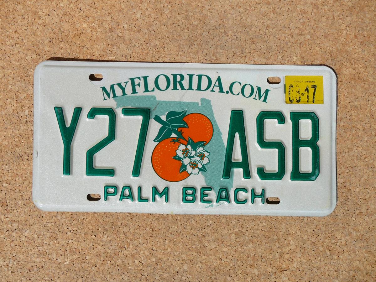 Americká SPZ Florida Y27 ASB – Palm Beach