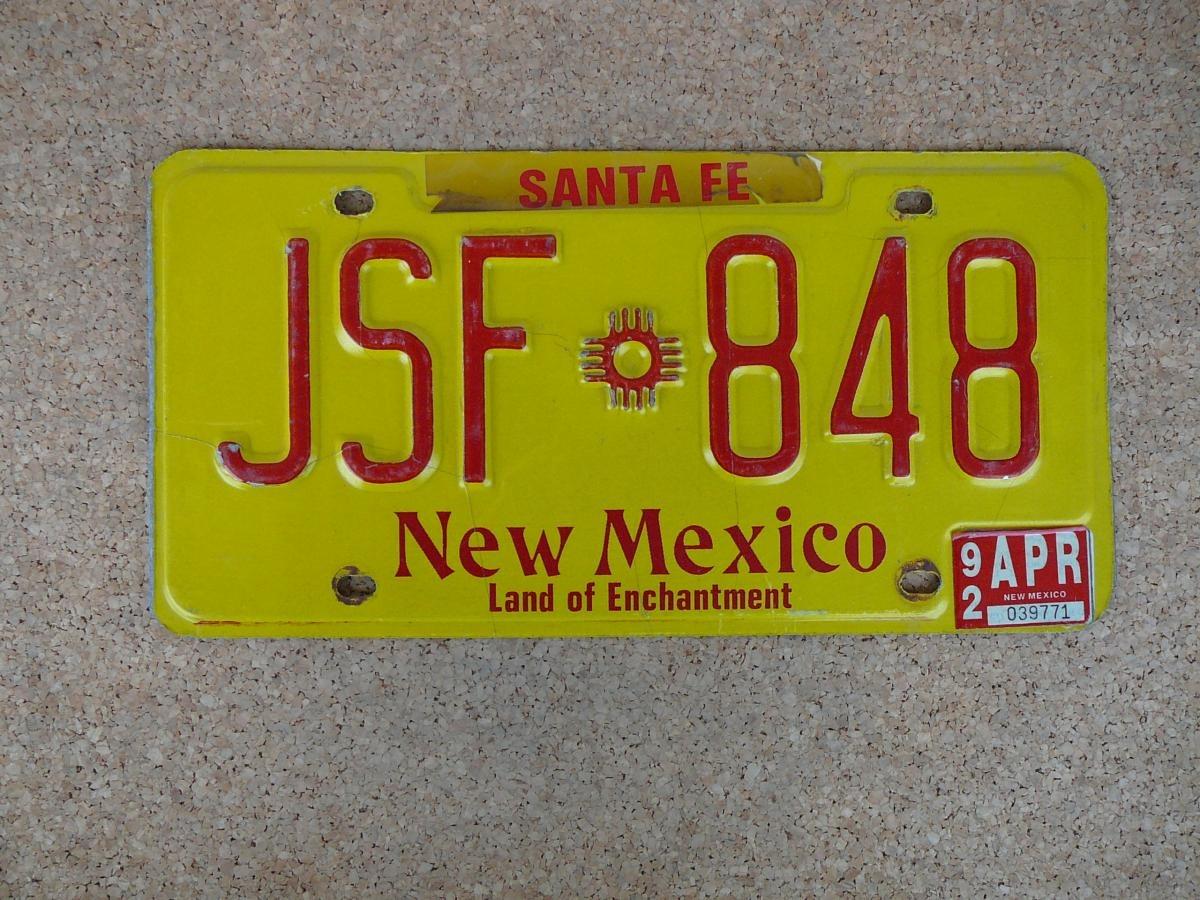 Americká SPZ New Mexico JSF 848