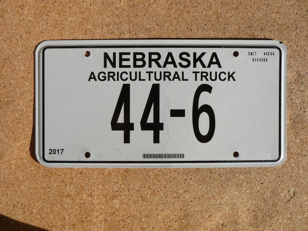 Americká SPZ Nebraska 44-6 – Agricultural Truck 2017