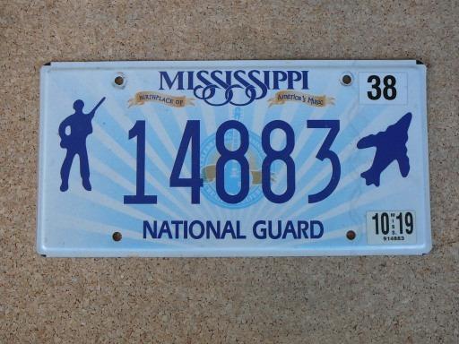 Americká SPZ Mississippi 14883 – National Guard 2019