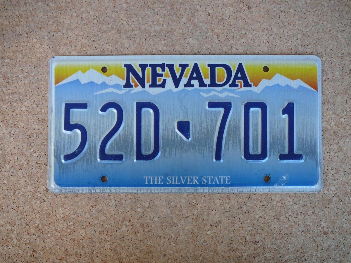 Americká SPZ Nevada 52D 701