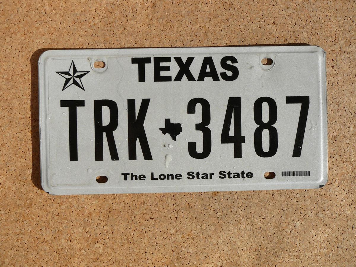 Americká SPZ Texas TRK 3487 – The Lone Star State