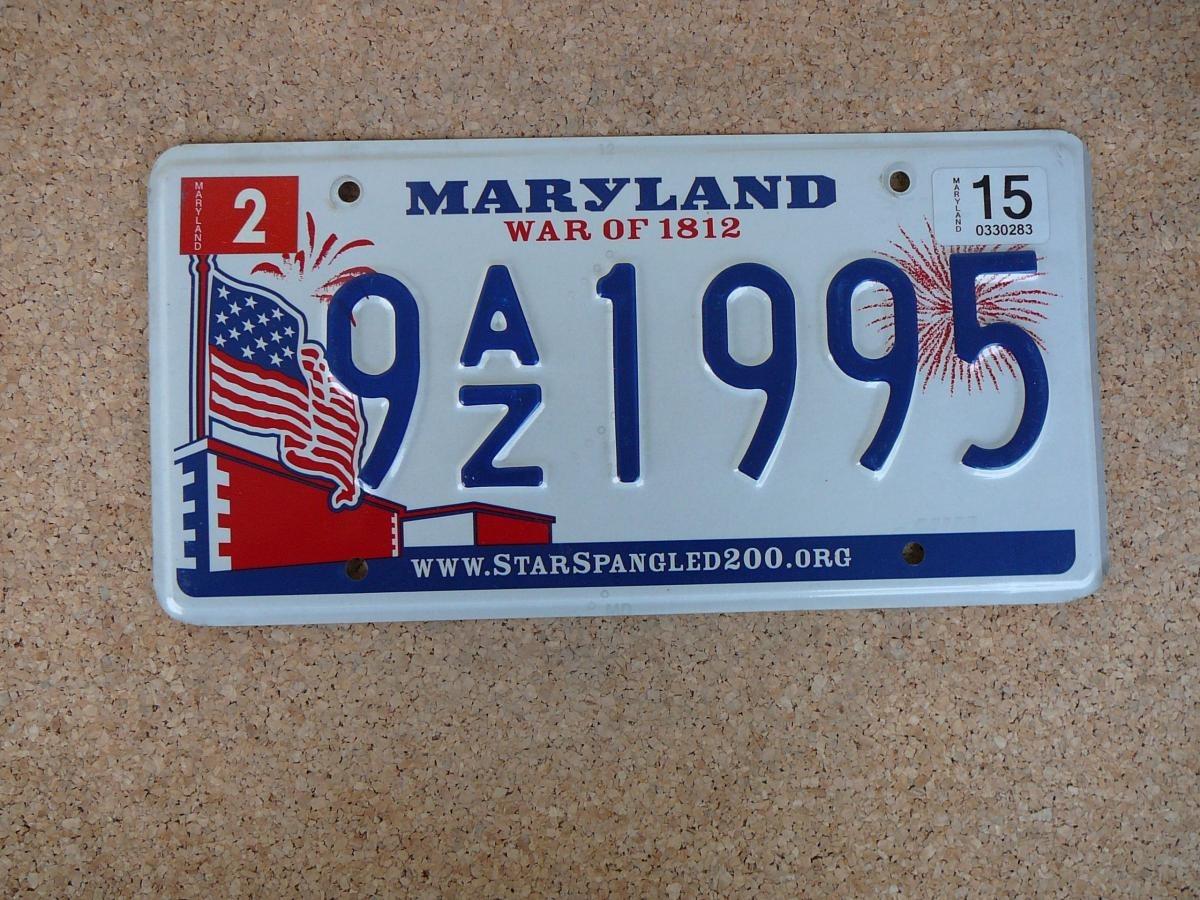 Americká SPZ Maryland 9AZ1995 – War of 1812