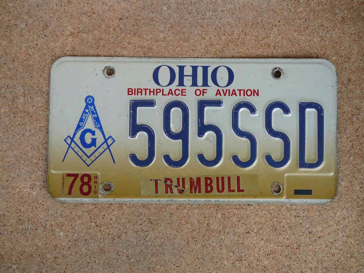 Americká SPZ Ohio 595SSD – Trumbull 1978