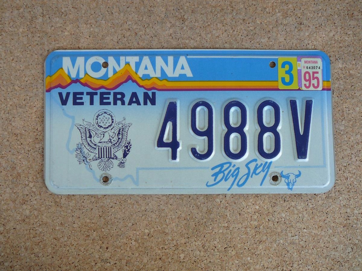 Americká SPZ Montana 4988V – Veteran 1995