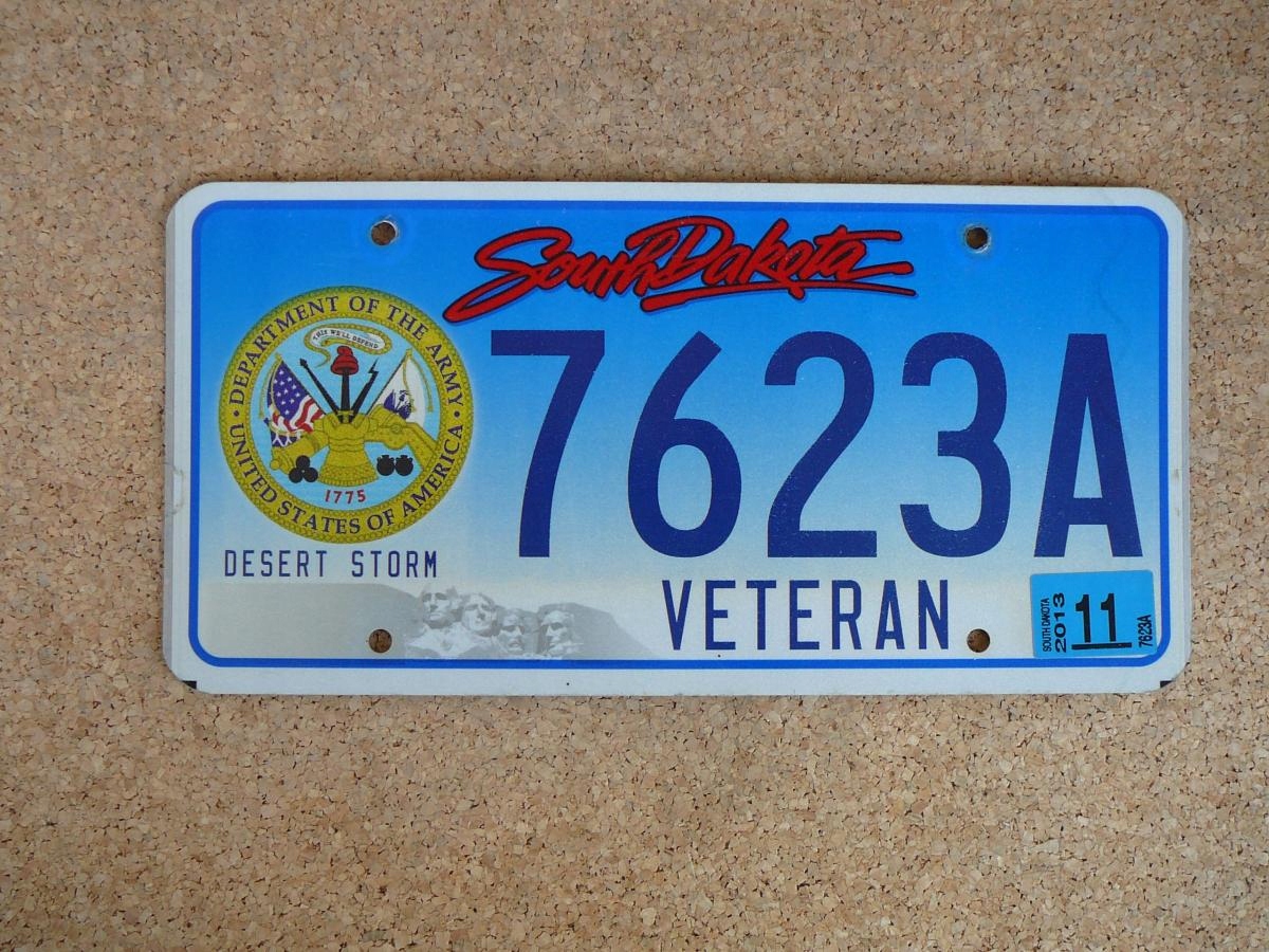 Americká SPZ South Dakota 7623A – Desert Storm Veteran