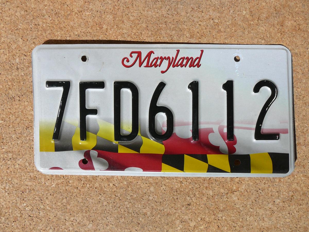 Americká SPZ Maryland 7FD6112 – státní motiv