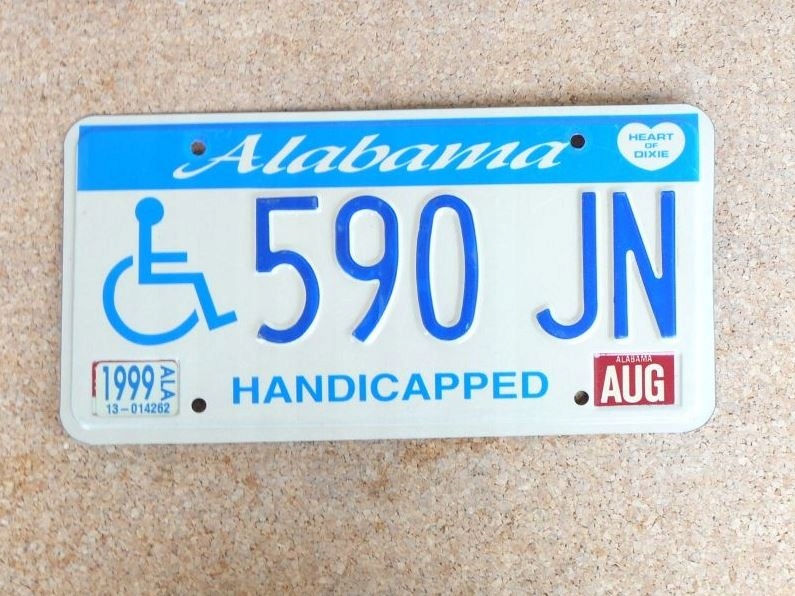 Americká SPZ Alabama 590 JN – Handicapped / Heart of Dixie, invalida