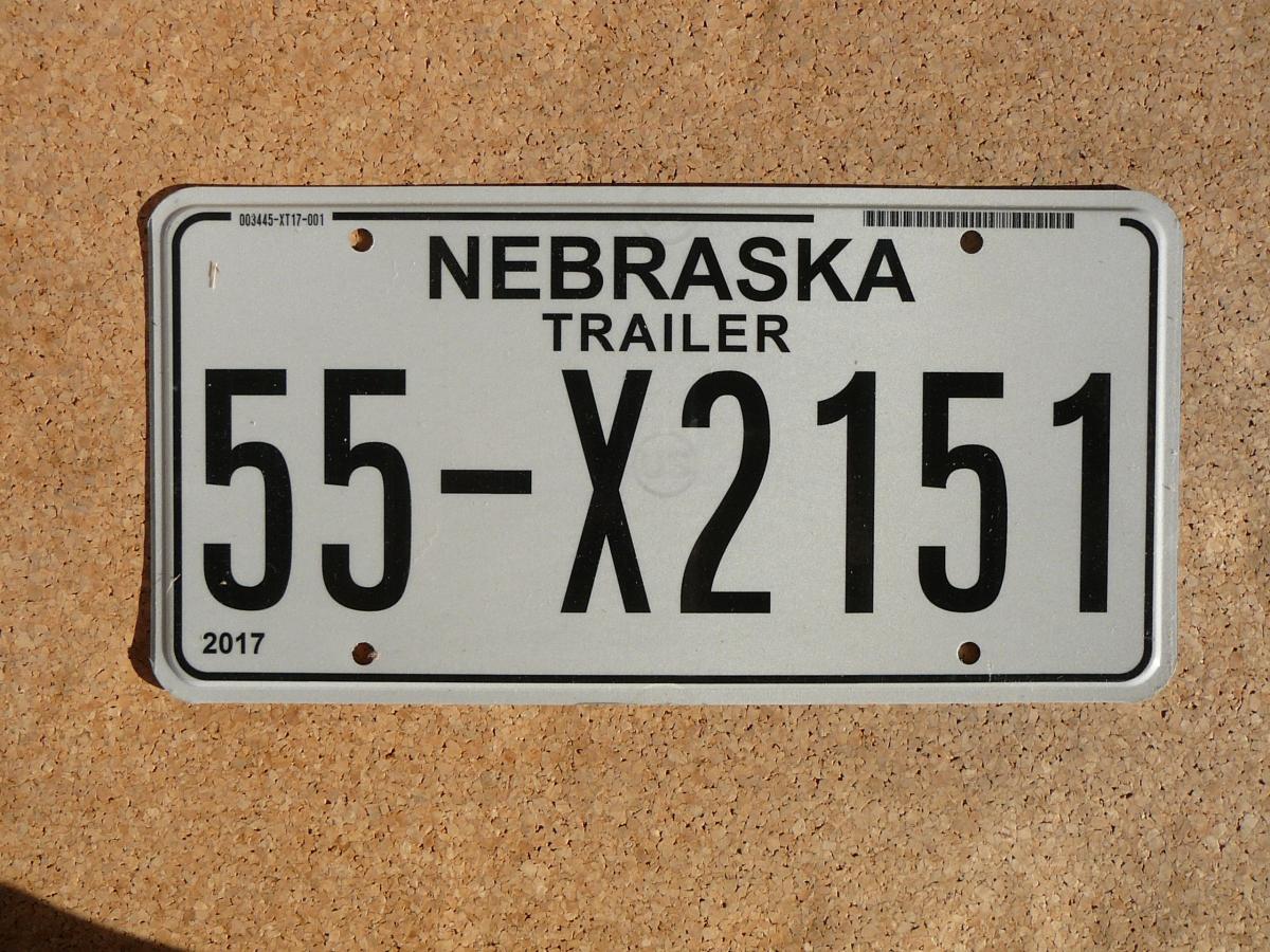Americká SPZ Nebraska 55-X2151 – Trailer 2017