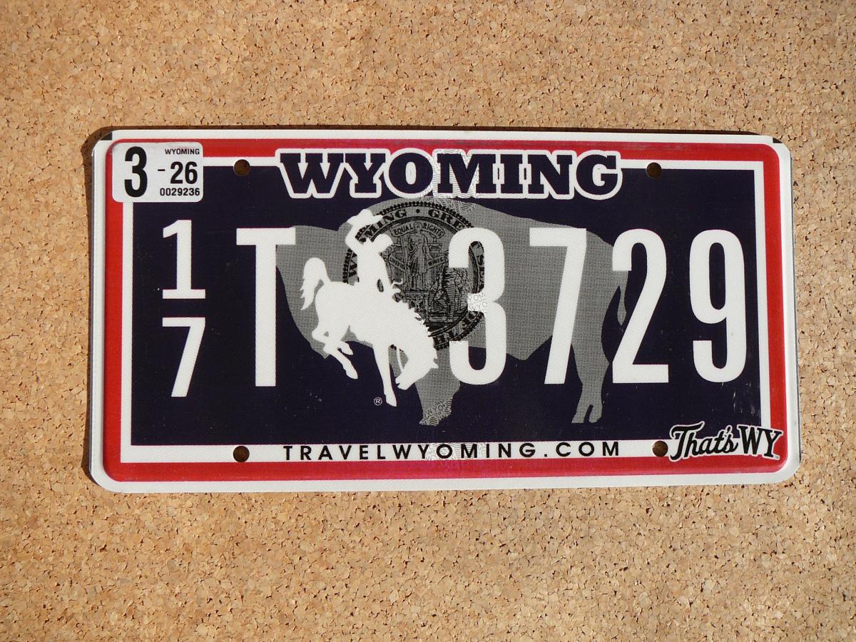Americká SPZ Wyoming 17T3729 – Bucking Horse
