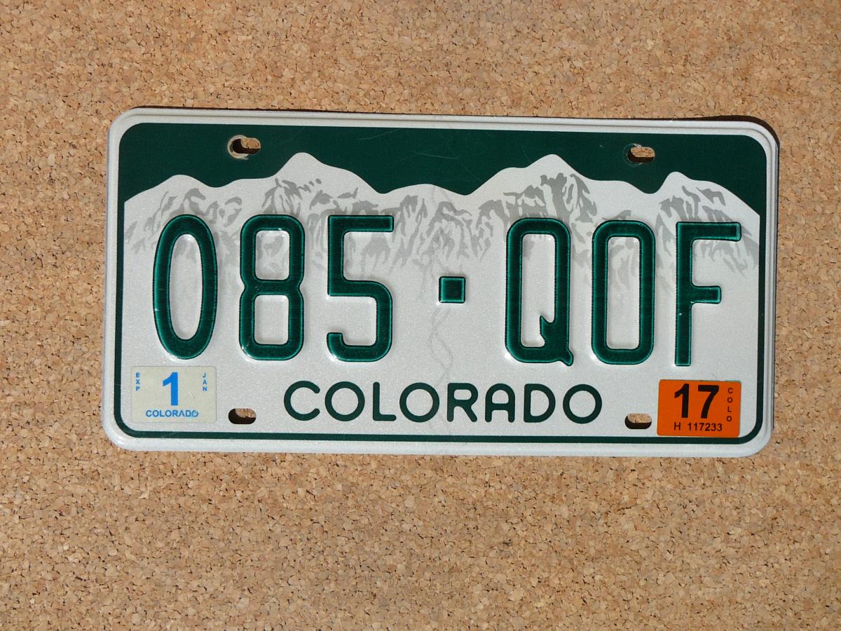 Americká SPZ Colorado 085-QOF – 2017