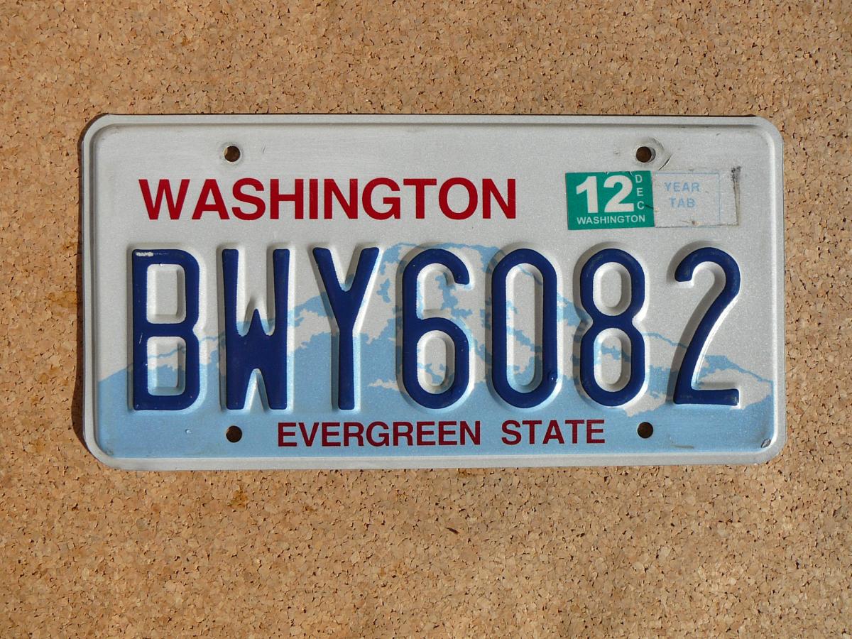 Americká SPZ Washington BWY6082 – Evergreen State DEC 12