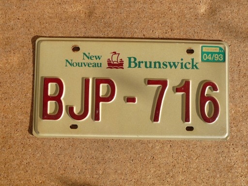 Kanadská SPZ New Brunswick BJP-716 – motiv lodi