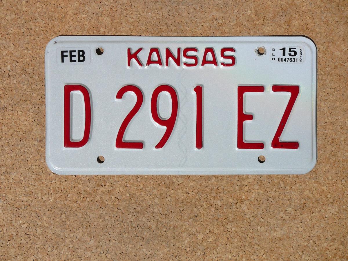 Americká SPZ Kansas D 291 EZ – 2015
