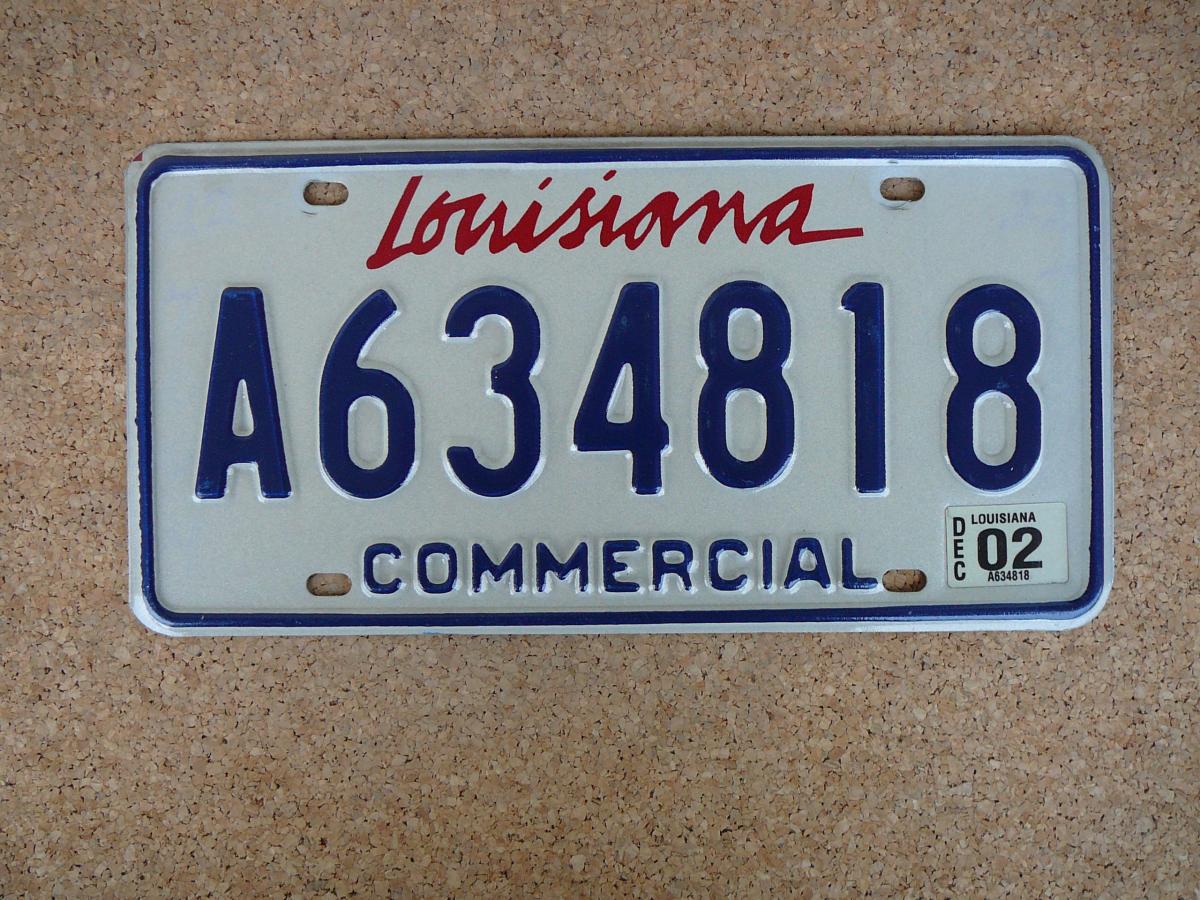 Louisiana A634818 Commercial – originální americká SPZ