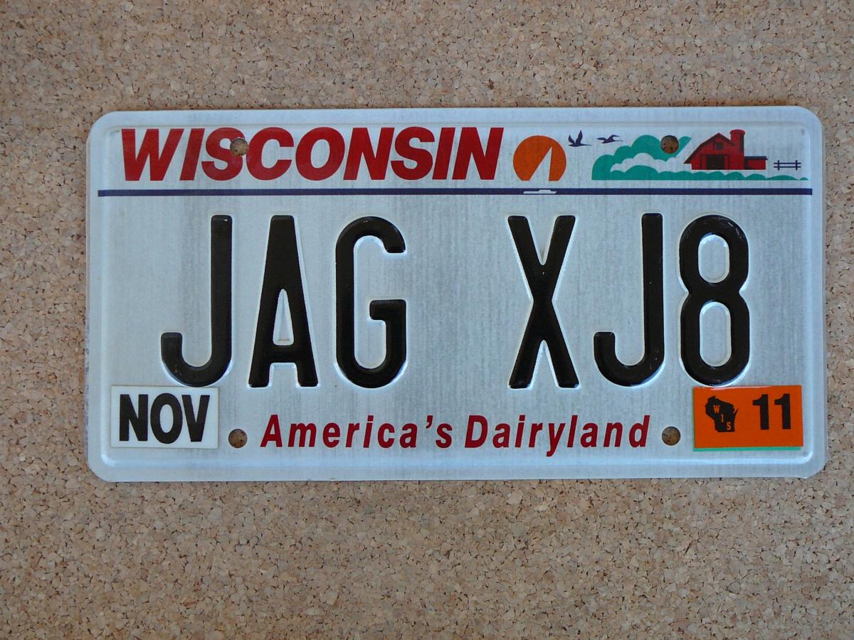 Sběratelská SPZ na přání Wisconsin JAG XJ8