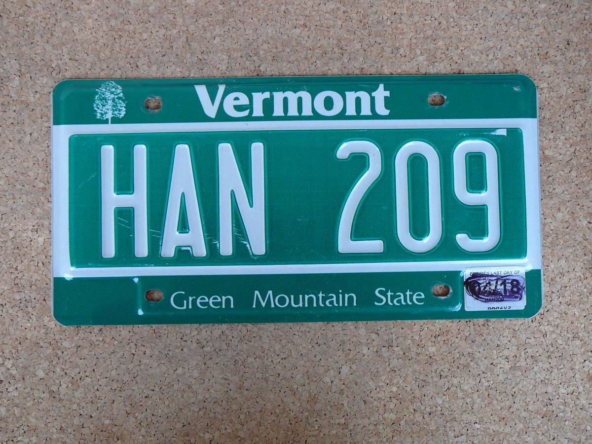 Americká SPZ Vermont HAN 209 – Green Mountain State