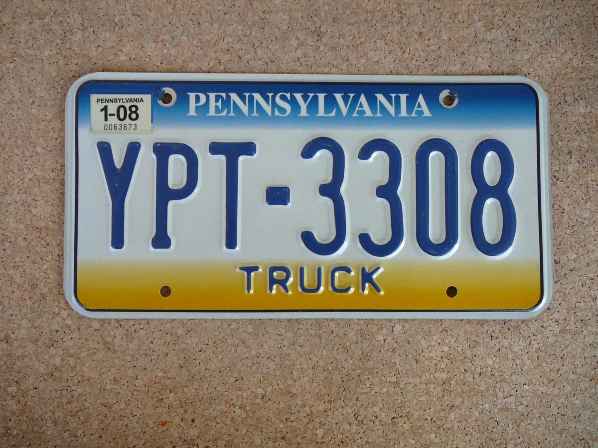 Americká SPZ Pennsylvania YPT 3308